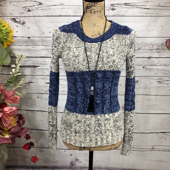 J. Crew Sweaters - J. Crew Marled Striped Cable Knit Sweater NWT